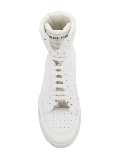 Shop Philipp Plein Hi-top Sneakers In 01 White