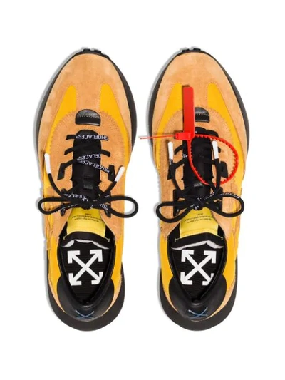 Shop Off-white Yellow And Black Running Logo Sneakers