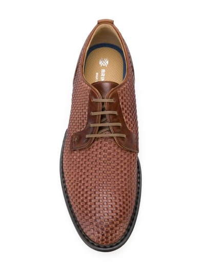 Shop Brimarts Woven Oxford Shoes In Brown