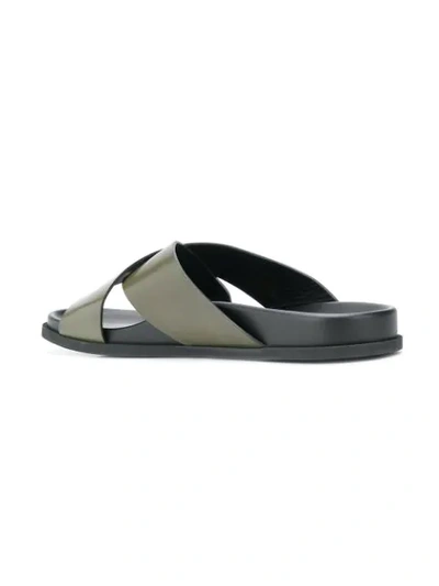 Shop Dolce & Gabbana Cross Strap Sandals In Green