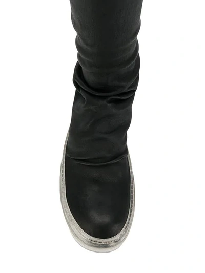 RICK OWENS 透明鞋底及踝靴 - 黑色
