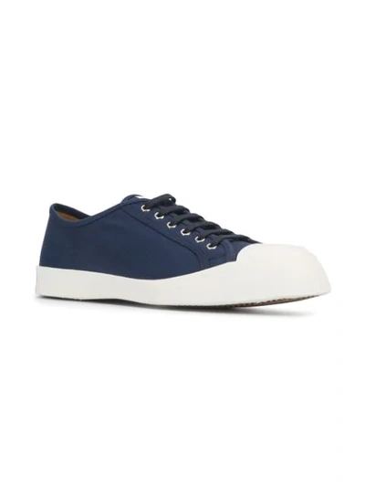 Shop Marni Lace-up Plimsole Sneakers In Blue