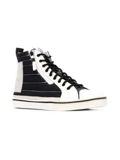 Shop Diesel Colour-block Hi Top Sneakers In Black