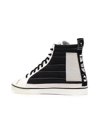 Shop Diesel Colour-block Hi Top Sneakers In Black