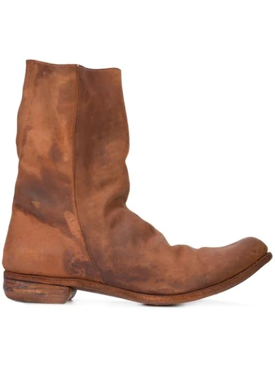 Shop A Diciannoveventitre Relaxed Distressed Boots In Borng