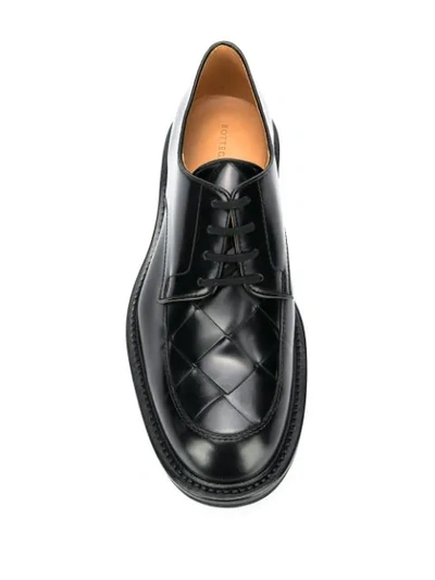 Shop Bottega Veneta Intrecciato Weave Derby Shoes In Black