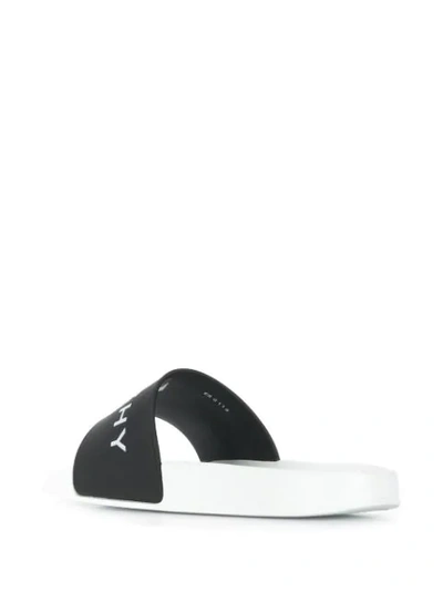 Shop Givenchy Logo Slides In Black