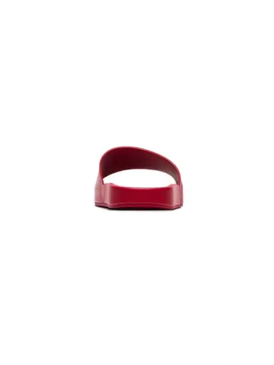 Shop Versace Red Logo Rubber Slides