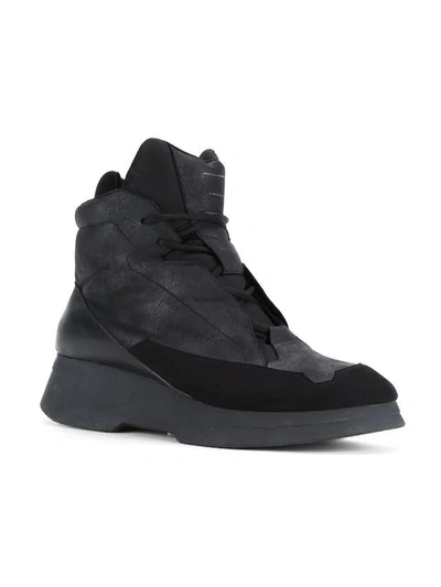 Shop Julius Panelled Hi-top Sneakers In Black