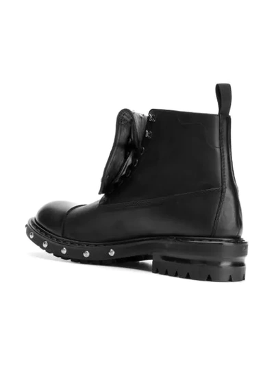 Shop Alexander Mcqueen Studded Military Boots - Black
