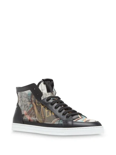 Shop Fendi Karl Kollage High-top Sneakers In Multicolour