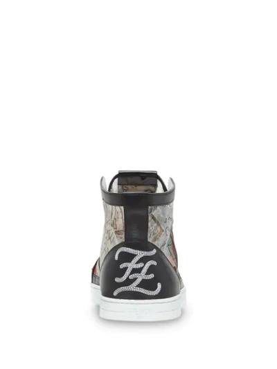 Shop Fendi Karl Kollage High-top Sneakers In Multicolour