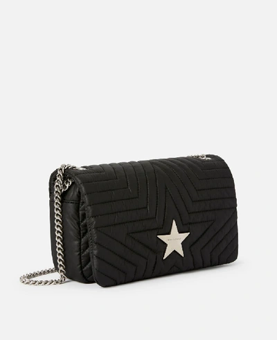 Shop Stella Mccartney Econyl® Stella Star Flap-over Shoulder Bag In Black