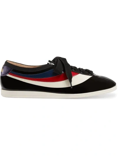 Shop Gucci Patent Leather Low In Black