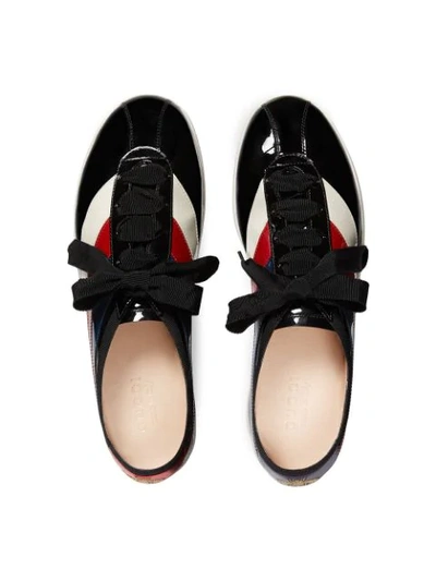 Shop Gucci Patent Leather Low In Black