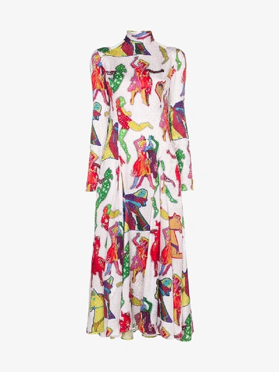 Shop Stella Mccartney Silk Lucy In The Sky With Diamonds Dress In 108 - Multicoloured