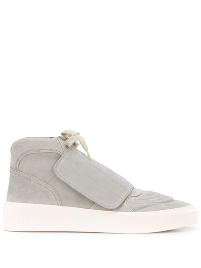 Shop Fear Of God Front Flap Mid-top Sneakers In Grey