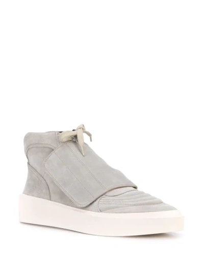 Shop Fear Of God Front Flap Mid-top Sneakers In Grey