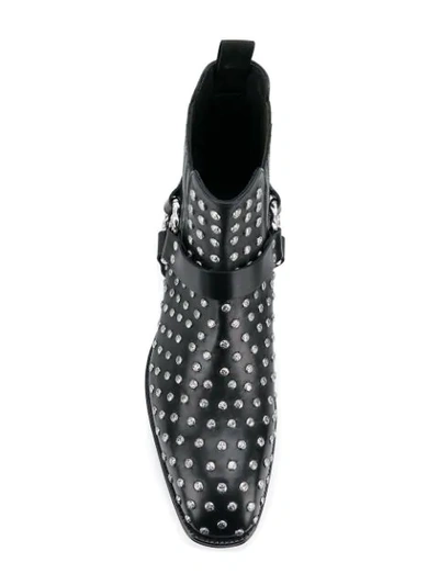 Shop Alexander Mcqueen Stud Embellished Ankle Boots - Black