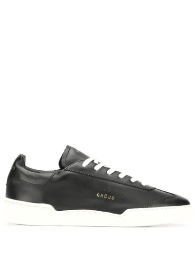 Shop Ghoud Contrasting Sole Lace-up Sneakers In Black