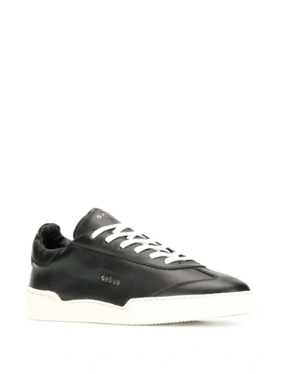 Shop Ghoud Contrasting Sole Lace-up Sneakers In Black