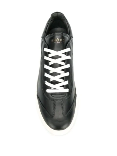 Shop Ghoud Contrasting Sole Lace-up Sneakers In Black