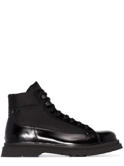 PRADA LACE-UP ANKLE BOOTS - 黑色