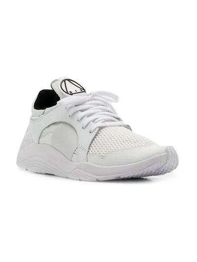 Shop Mcq By Alexander Mcqueen Logo Mesh Sneakers In White