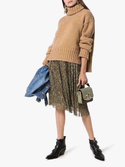 Shop Isabel Marant Étoile Beatrice Flared Lamé Skirt In Gold