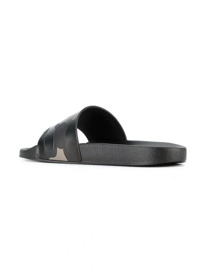 Shop Valentino Garavani Camouflage Slides In Black