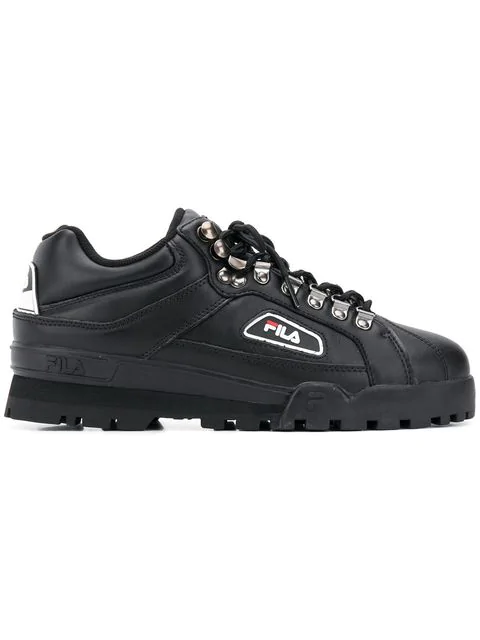 fila black trailblazer leather trainers