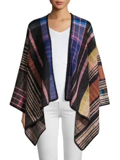 Shop Missoni Plaid Wool-blend Wrap In Multicolor