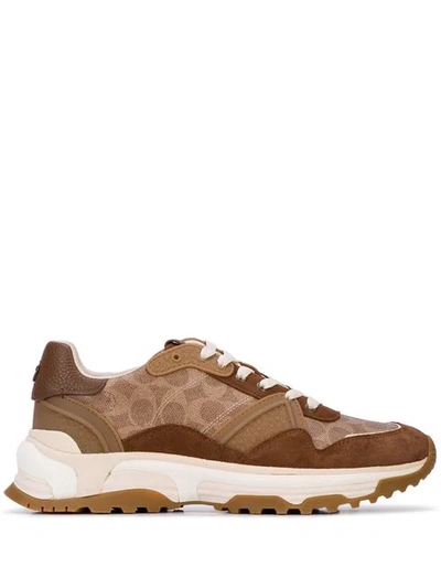 Shop Coach Runner Sneakers In Brown