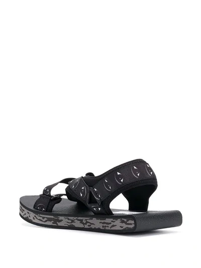 Shop Kenzo Eye-print Sandals In Black