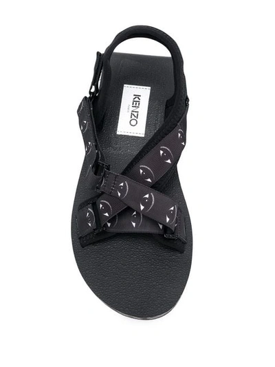 Shop Kenzo Eye-print Sandals In Black