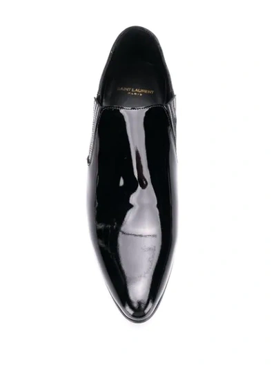 Shop Saint Laurent Patent Ankle Boots In 1000   Nero