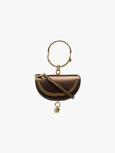 Shop Chloé Brown Nile Minaudière Cross Body Bag In 109 - Neutrals