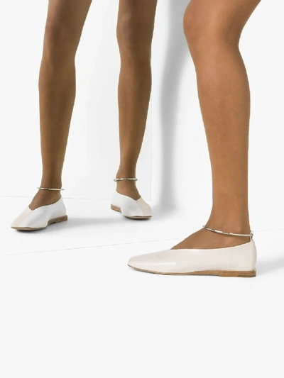 Shop Jil Sander White Anklet-embellished Pumps In 114 - White