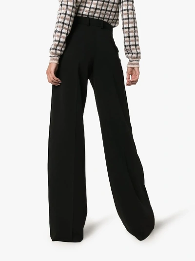 Shop Bottega Veneta High Waist Wide Leg Trousers In Black