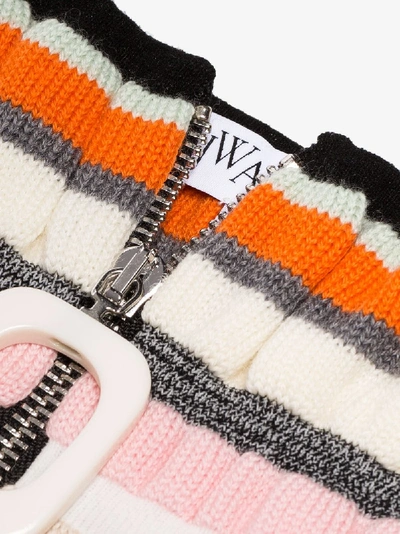 Shop Jw Anderson Multicolour Stripe Knit Neckband In Biscuit
