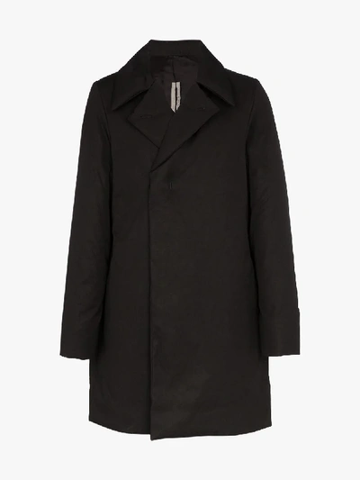 Shop Rick Owens Trench Coat In 101 - Black