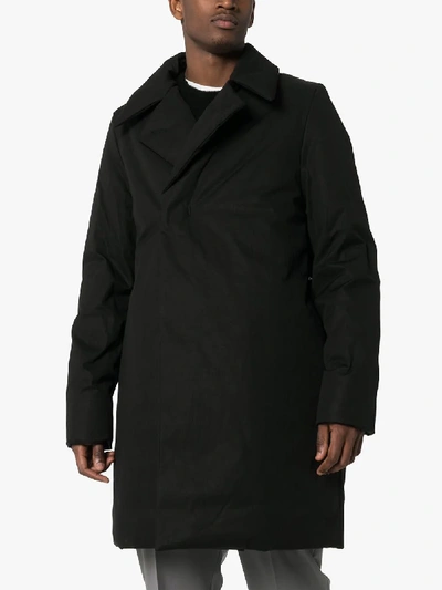 Shop Rick Owens Trench Coat In 101 - Black