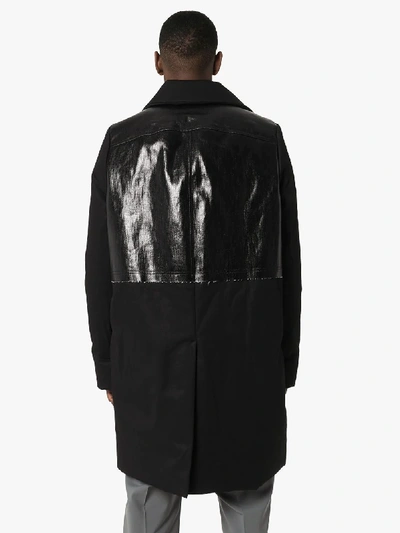 Shop Rick Owens Trench Coat In 101 - Black