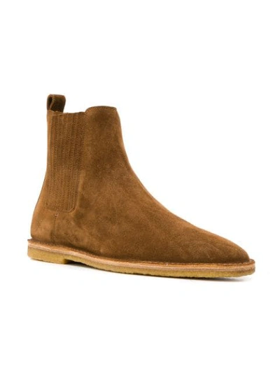 Shop Saint Laurent Ankle Boots In Brown