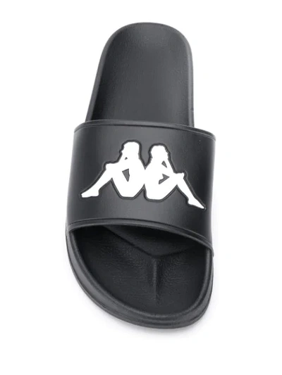 Shop Kappa Logo Pool Slides In Black