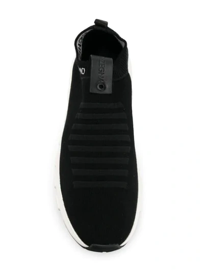 Shop Z Zegna Techmerino™ Slip On Sock Sneakers In 1 Blk Sld