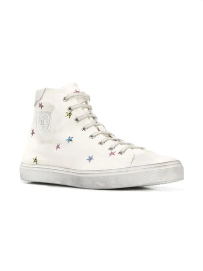 Shop Saint Laurent Bedford Star-print Sneakers In White