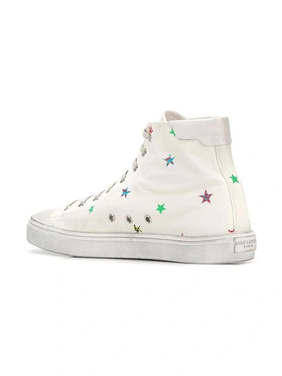 Shop Saint Laurent Bedford Star-print Sneakers In White