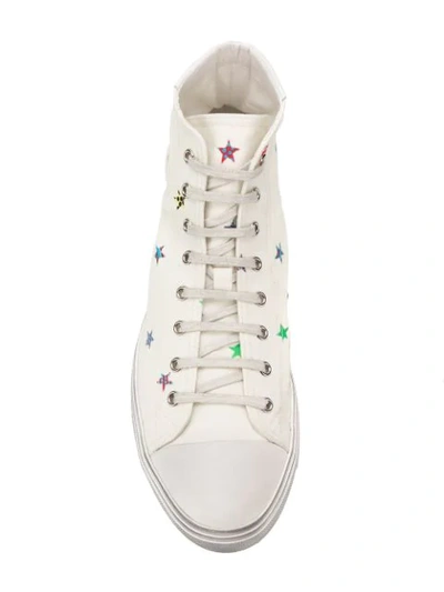 Shop Saint Laurent Bedford Star-print Sneakers In White