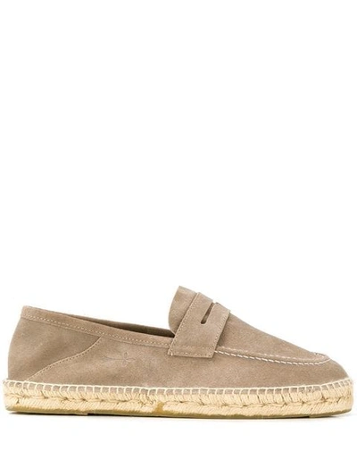 Shop Manebi Flat Espadrilles - Neutrals